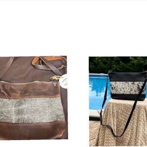 Hawks & Doves ~ set of 2 leather bags